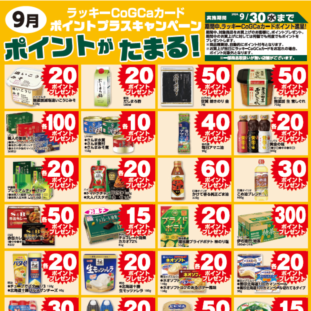 9月ポイントプラスキャンペーン