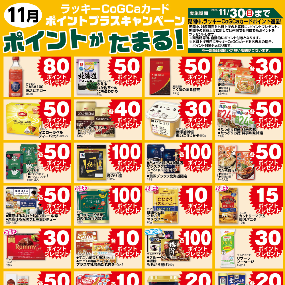 11月ポイントプラスキャンペーン