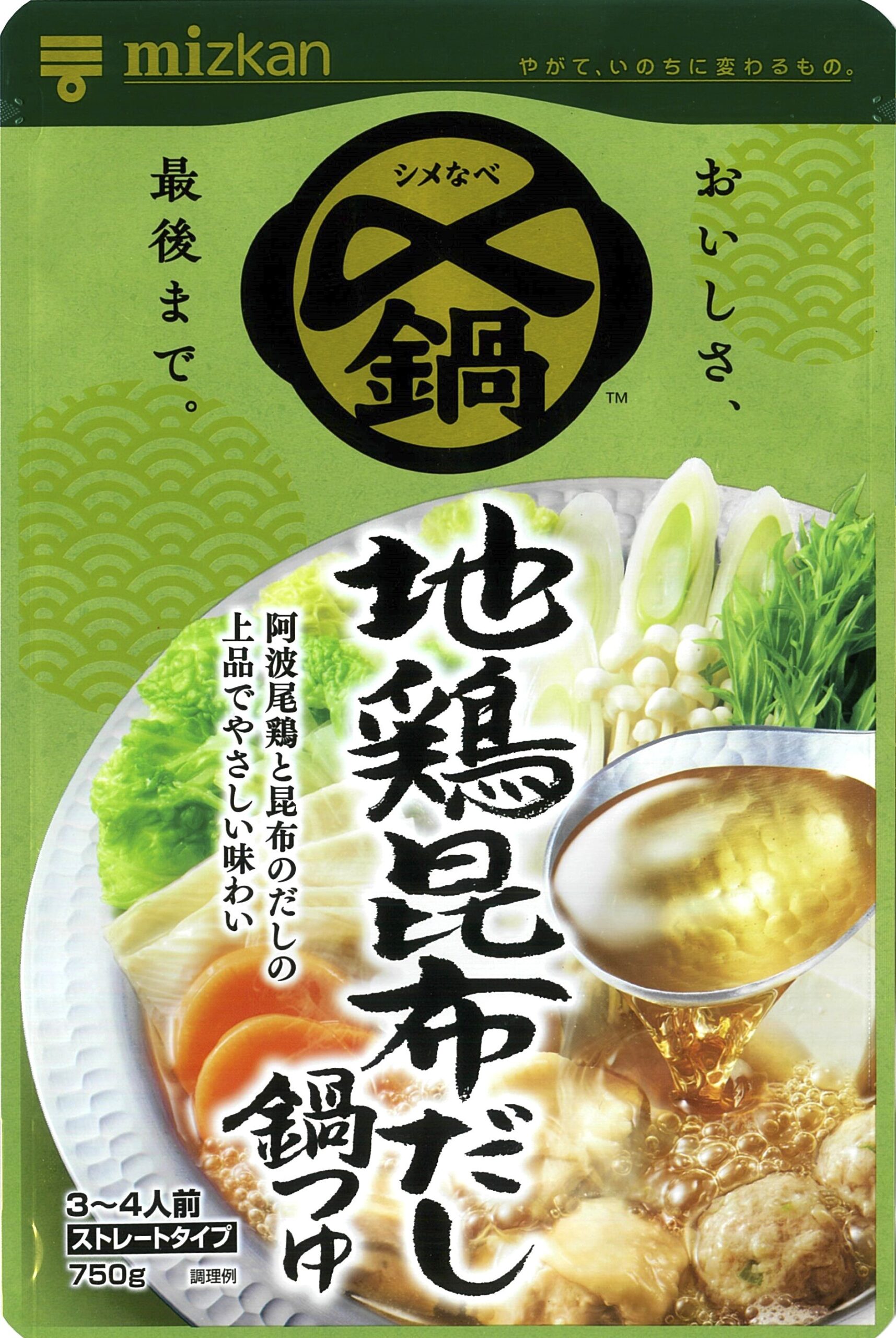 〆まで美味しい　地鶏昆布だし鍋つゆ　ストレート　７５０ｍｌ